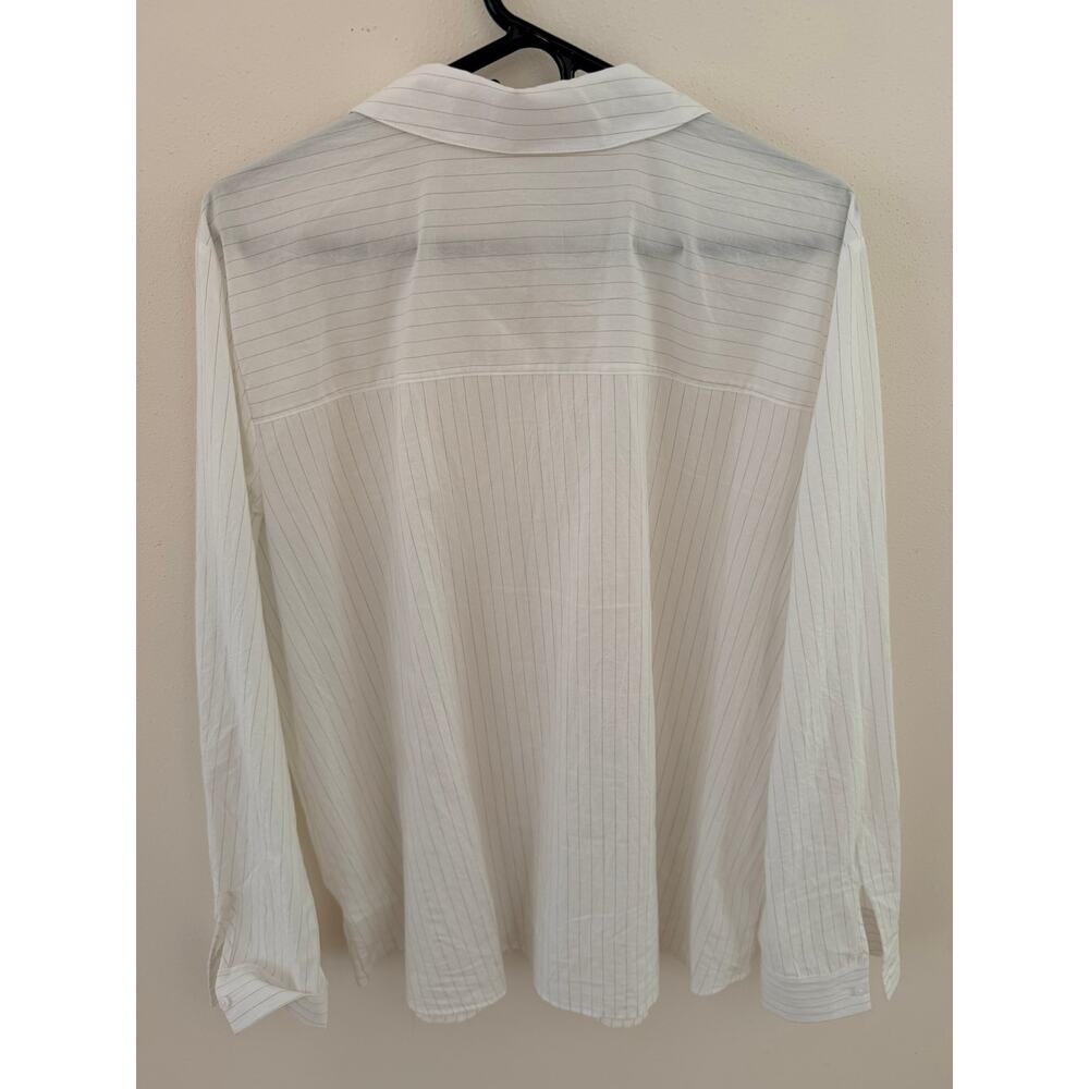 Express White Pinstripe Cotton Button Down Shirt XL 100% Cotton - Picture 5 of 5